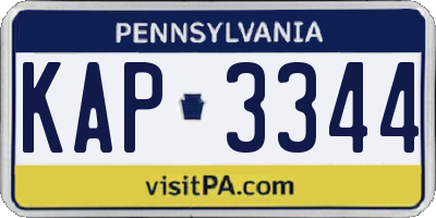 PA license plate KAP3344