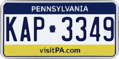 PA license plate KAP3349