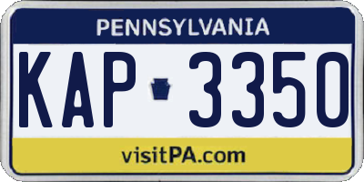 PA license plate KAP3350
