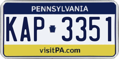 PA license plate KAP3351