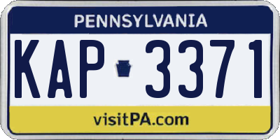 PA license plate KAP3371