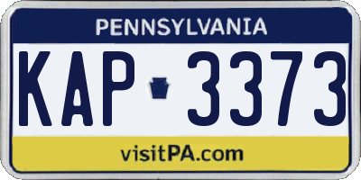 PA license plate KAP3373