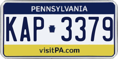 PA license plate KAP3379