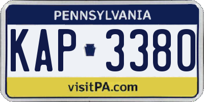 PA license plate KAP3380