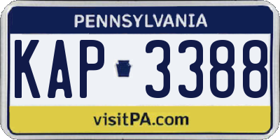 PA license plate KAP3388