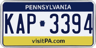 PA license plate KAP3394