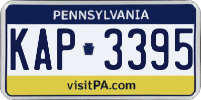 PA license plate KAP3395