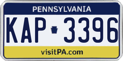 PA license plate KAP3396