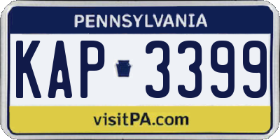 PA license plate KAP3399