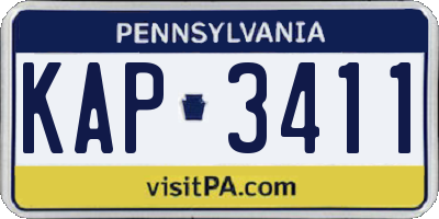 PA license plate KAP3411