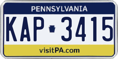 PA license plate KAP3415