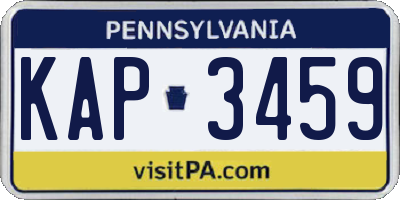 PA license plate KAP3459