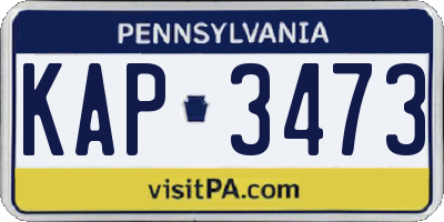 PA license plate KAP3473