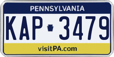 PA license plate KAP3479