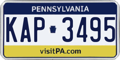 PA license plate KAP3495