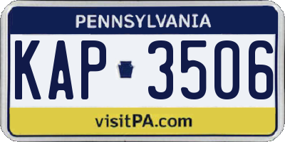 PA license plate KAP3506
