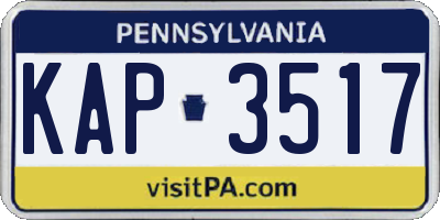 PA license plate KAP3517