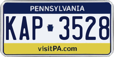 PA license plate KAP3528