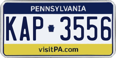 PA license plate KAP3556