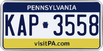 PA license plate KAP3558
