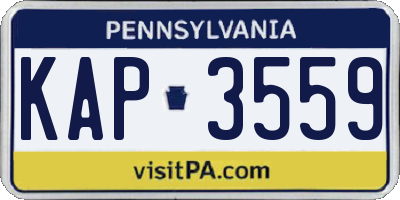 PA license plate KAP3559