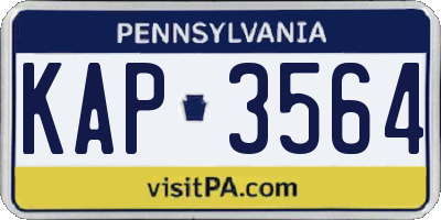 PA license plate KAP3564