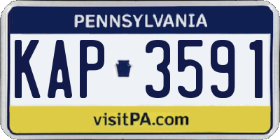PA license plate KAP3591