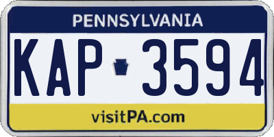 PA license plate KAP3594