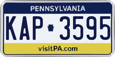 PA license plate KAP3595
