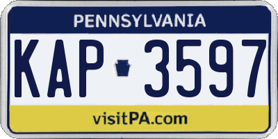 PA license plate KAP3597