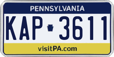 PA license plate KAP3611