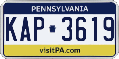PA license plate KAP3619
