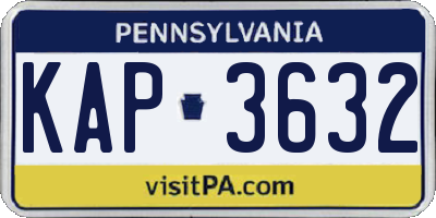 PA license plate KAP3632