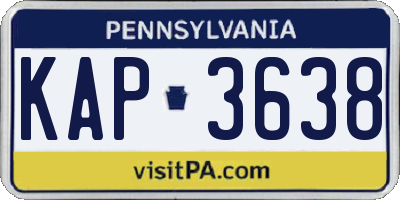PA license plate KAP3638