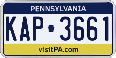 PA license plate KAP3661