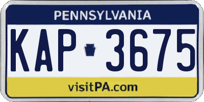 PA license plate KAP3675