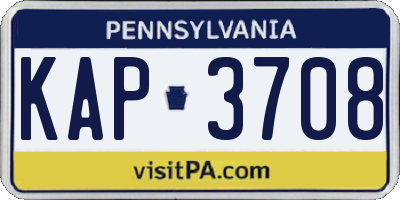 PA license plate KAP3708