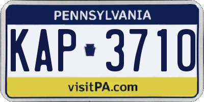 PA license plate KAP3710