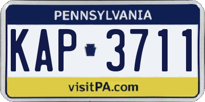 PA license plate KAP3711