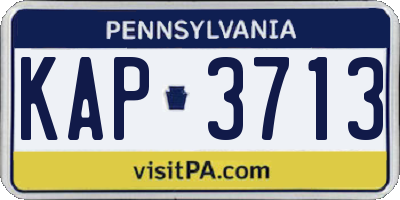 PA license plate KAP3713