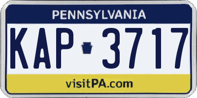 PA license plate KAP3717