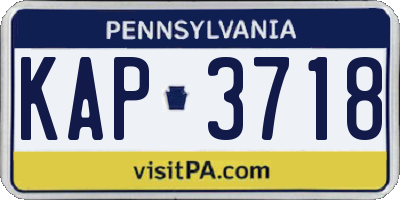 PA license plate KAP3718