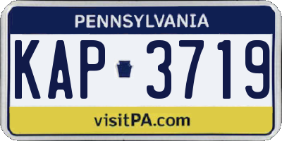 PA license plate KAP3719