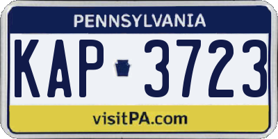 PA license plate KAP3723
