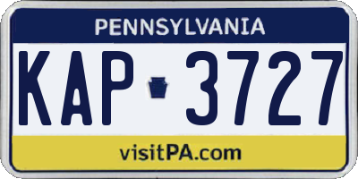 PA license plate KAP3727