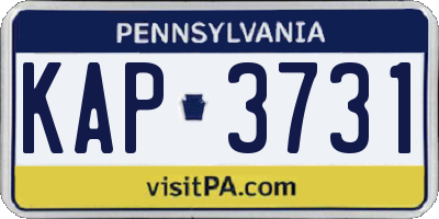 PA license plate KAP3731