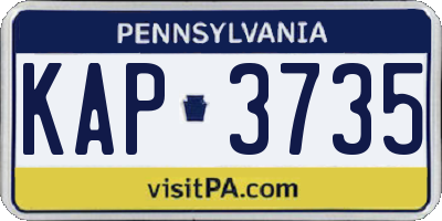 PA license plate KAP3735