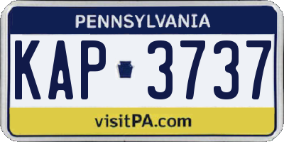 PA license plate KAP3737