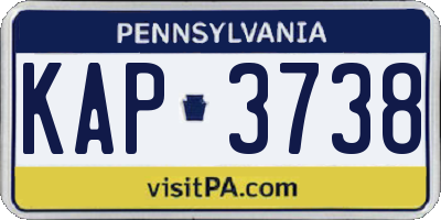 PA license plate KAP3738