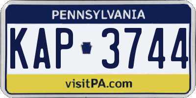 PA license plate KAP3744